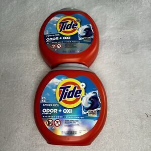 Tide Power Pods Laundry Detergent Odor Plus Oxi XL 50 Count Lot of 2 Containers